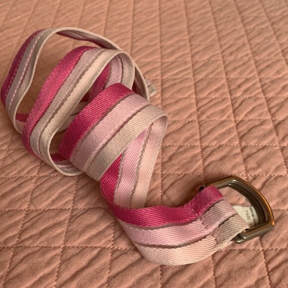 VINTAGE - Pink Striped D-Ring Belt - Medium (1,5 wide - 40 long) - Picture 5 of 6